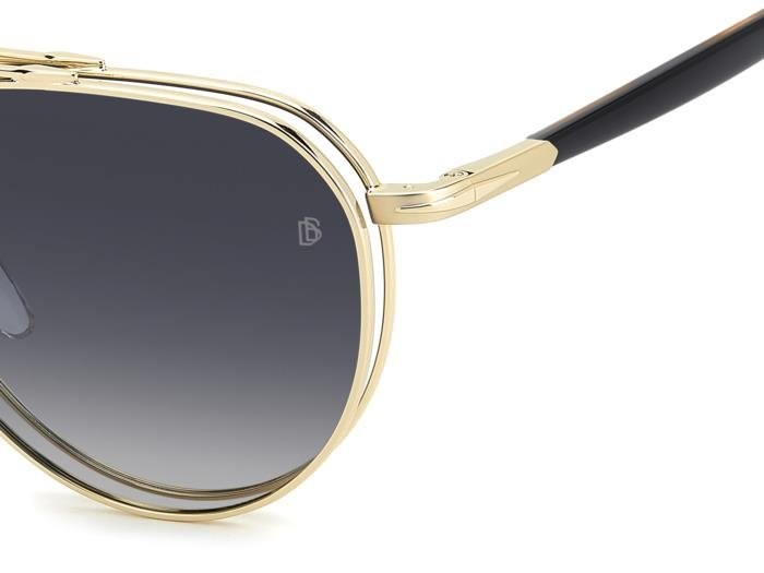 Brillen David Beckham Db 1238/C 112332 J5G farbe gold form aviator gläser blue shaded polarized