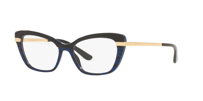Eyeglasses Dolce & Gabbana DG 3325 (3318) color black/leo blue shape cat eye lenses demo lens