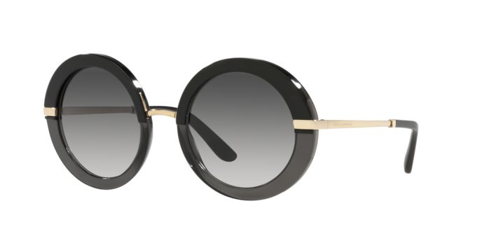 Sonnenbrillen Dolce & Gabbana DG 4393 (32468G) farbe black/transparent black form rund gläser light grey gradient black