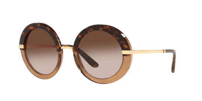 Sonnenbrillen Dolce & Gabbana DG 4393 (325613) farbe havana/transparent brown form rund gläser gradient brown