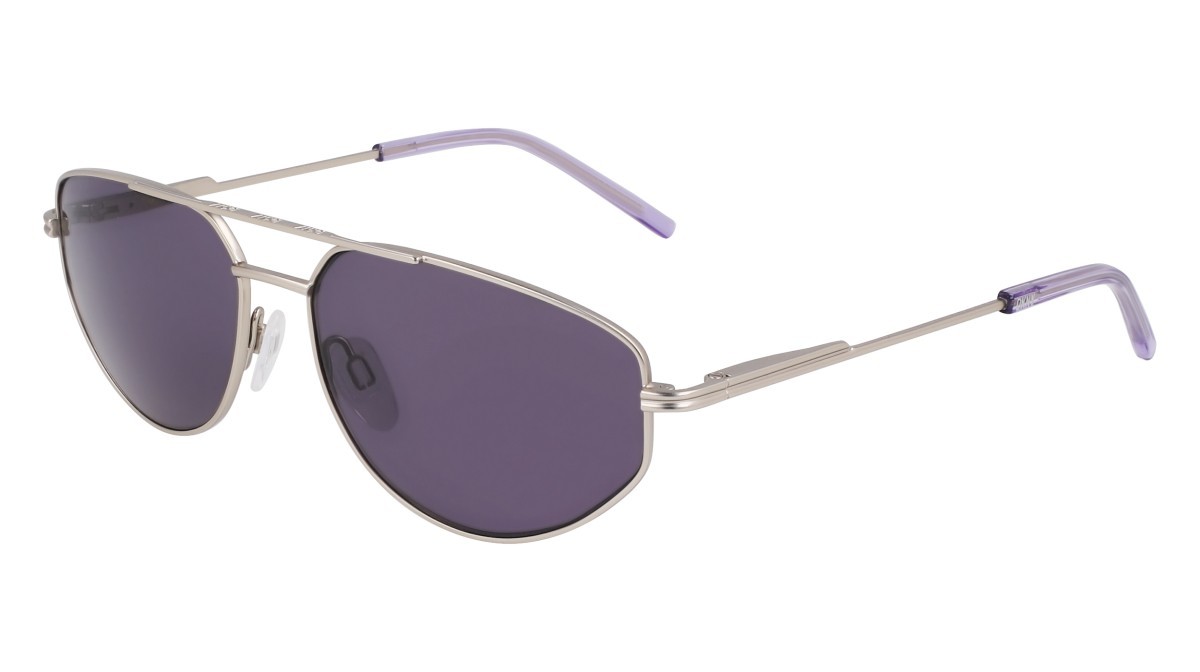 Sunglasses Dkny DK117S (045) color satin silver/kiwi shape aviator lenses solid smoke