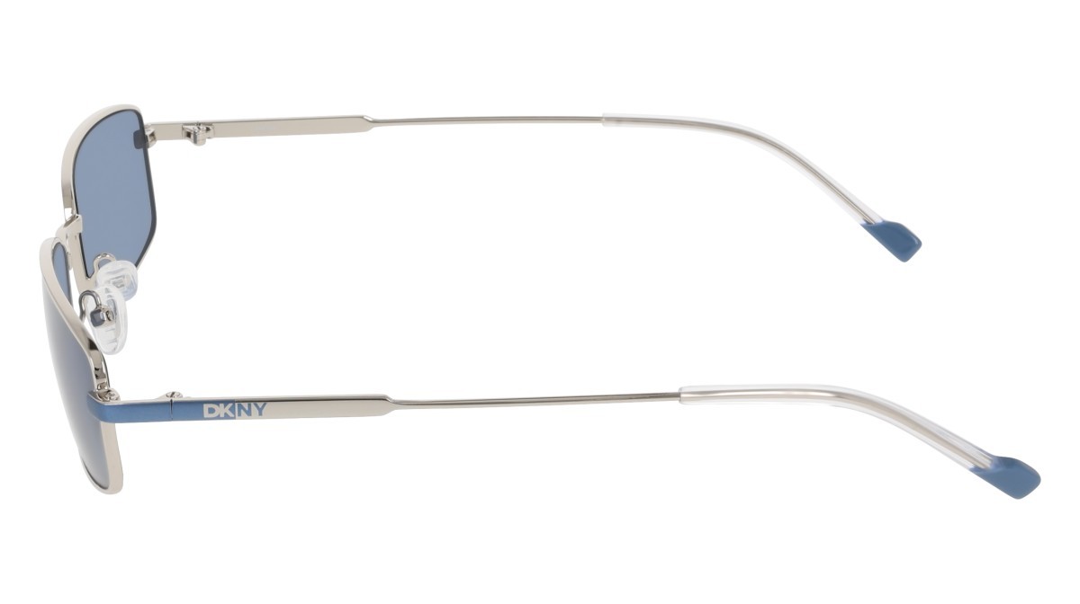 Occhiali da sole Dkny DK119S (040) colore silver forma rettangolare lenti solid blue