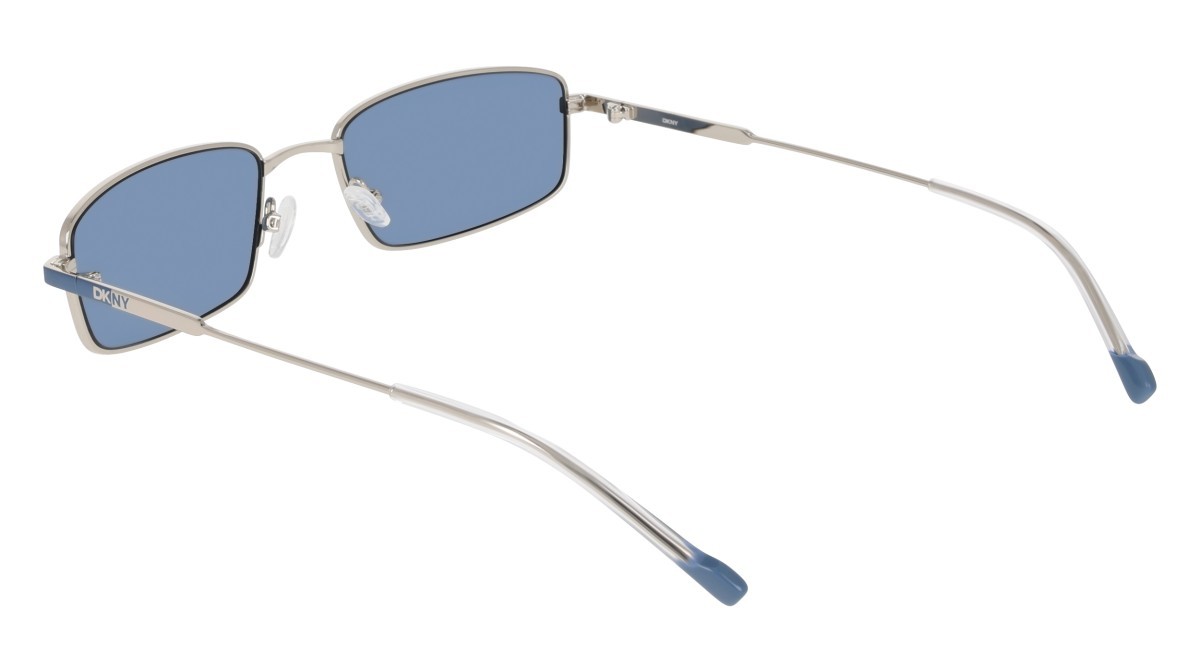 Occhiali da sole Dkny DK119S (040) colore silver forma rettangolare lenti solid blue