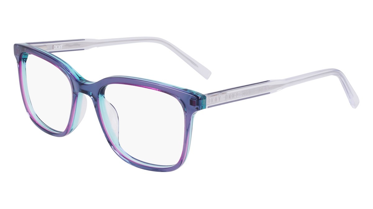 Brillen Dkny DK5065 (400) farbe crystal blue laminate form quadratisch 