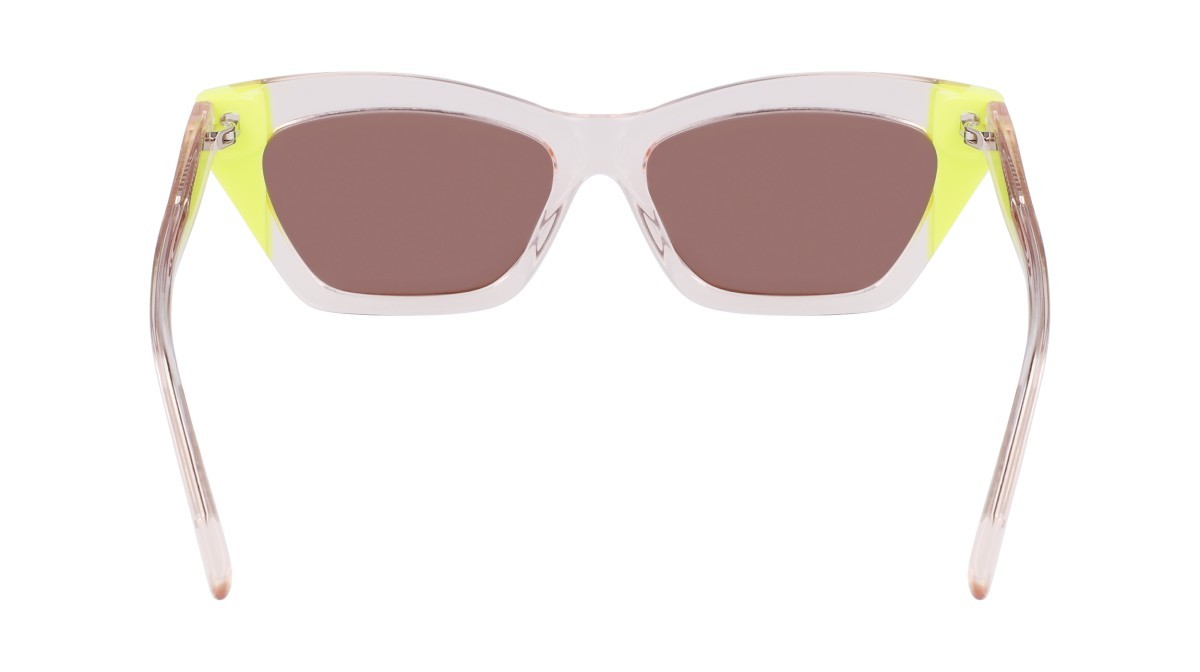 Sonnenbrillen Dkny DK547S (820) farbe crystal peach/citron form cat-eye gläser solid brown