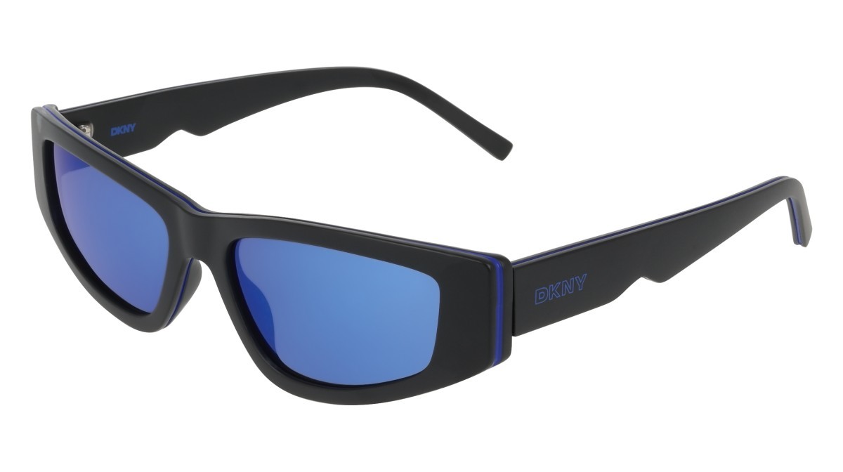 Sunglasses Dkny DK560S (004) color black/blue mirror shape cat eye lenses blue mirror