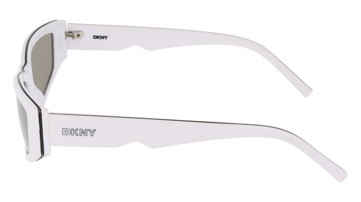 Sunglasses Dkny DK560S (100) color white shape cat eye lenses smoke with silver flash