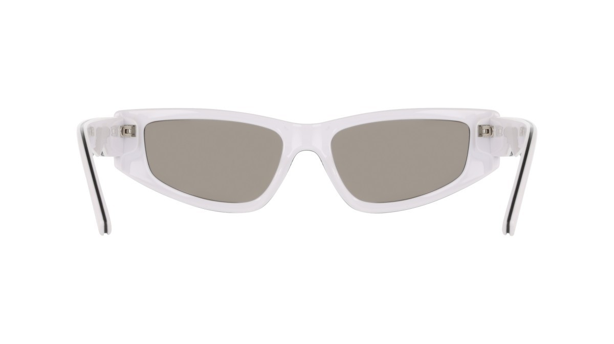 Sunglasses Dkny DK560S (100) color white shape cat eye lenses smoke with silver flash