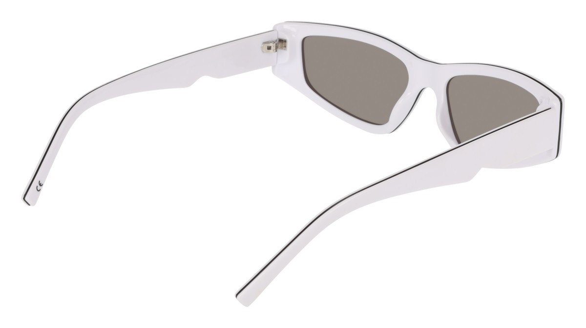 Sunglasses Dkny DK560S (100) color white shape cat eye lenses smoke with silver flash