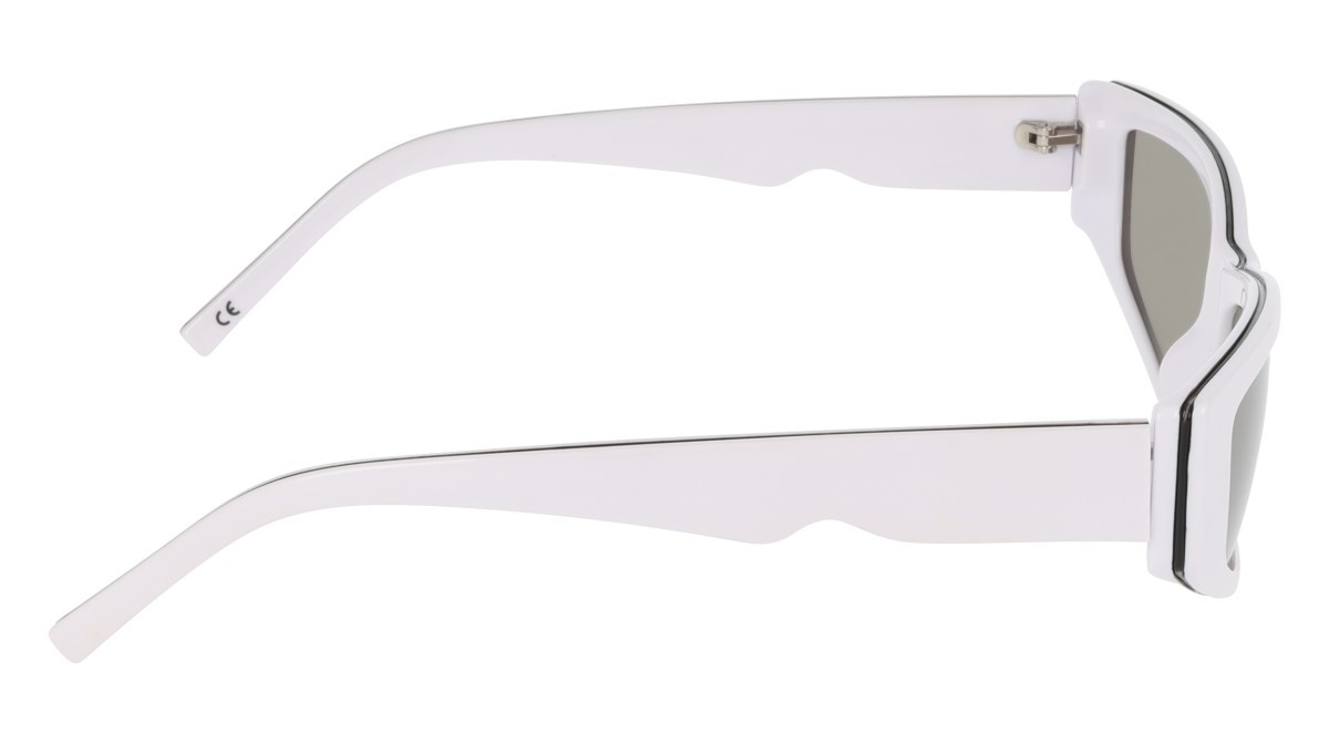 Sunglasses Dkny DK560S (100) color white shape cat eye lenses smoke with silver flash