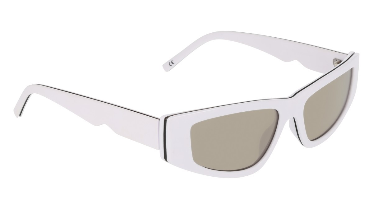 Sunglasses Dkny DK560S (100) color white shape cat eye lenses smoke with silver flash