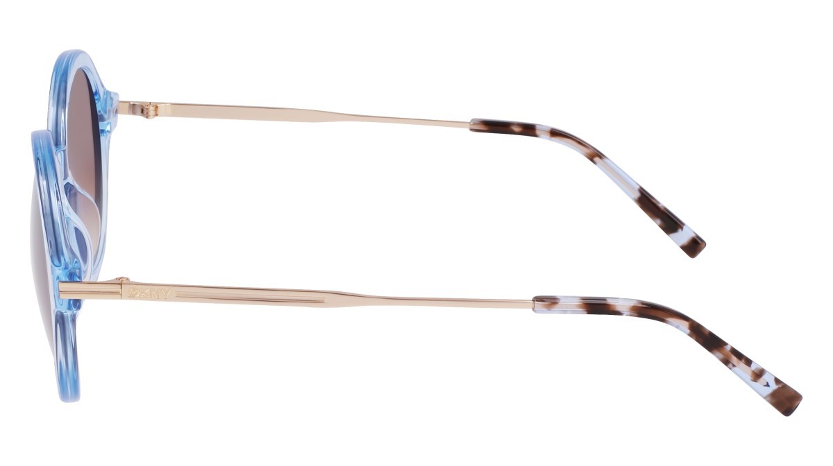 Sunglasses Dkny DK714S N (418) color crystal ice blue shape round lenses gradient brown