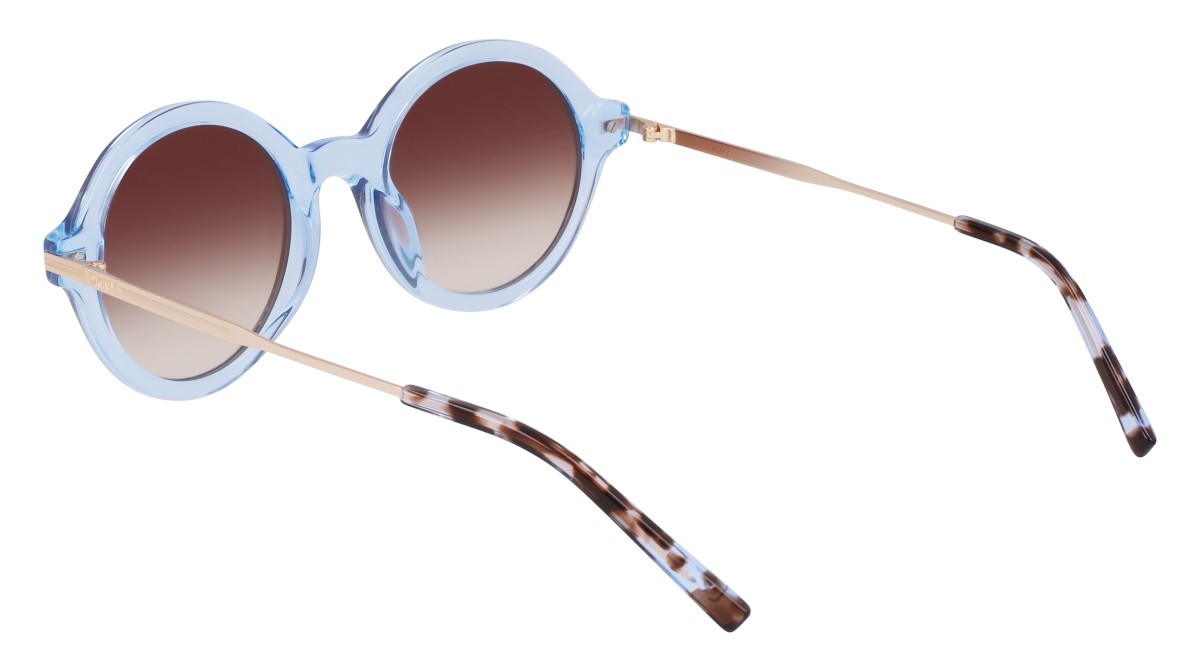 Sunglasses Dkny DK714S N (418) color crystal ice blue shape round lenses gradient brown
