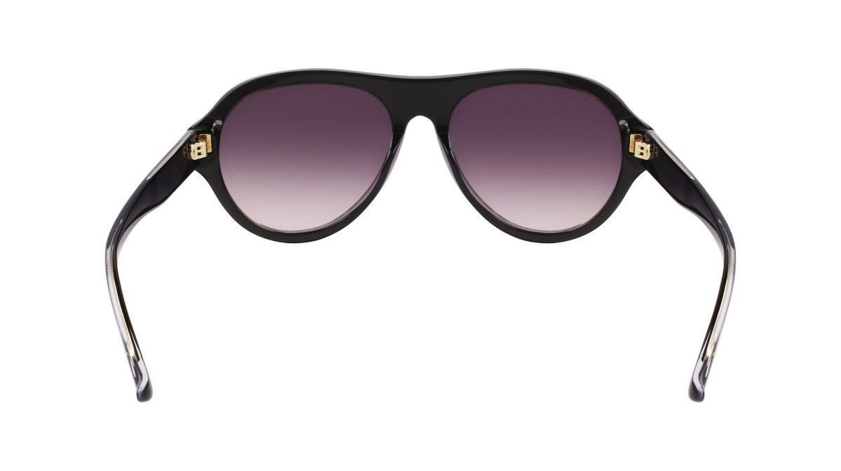 Sunglasses Donna Karan DO514S (001) color black crystal shape aviator lenses smoke gradient w/gold flash