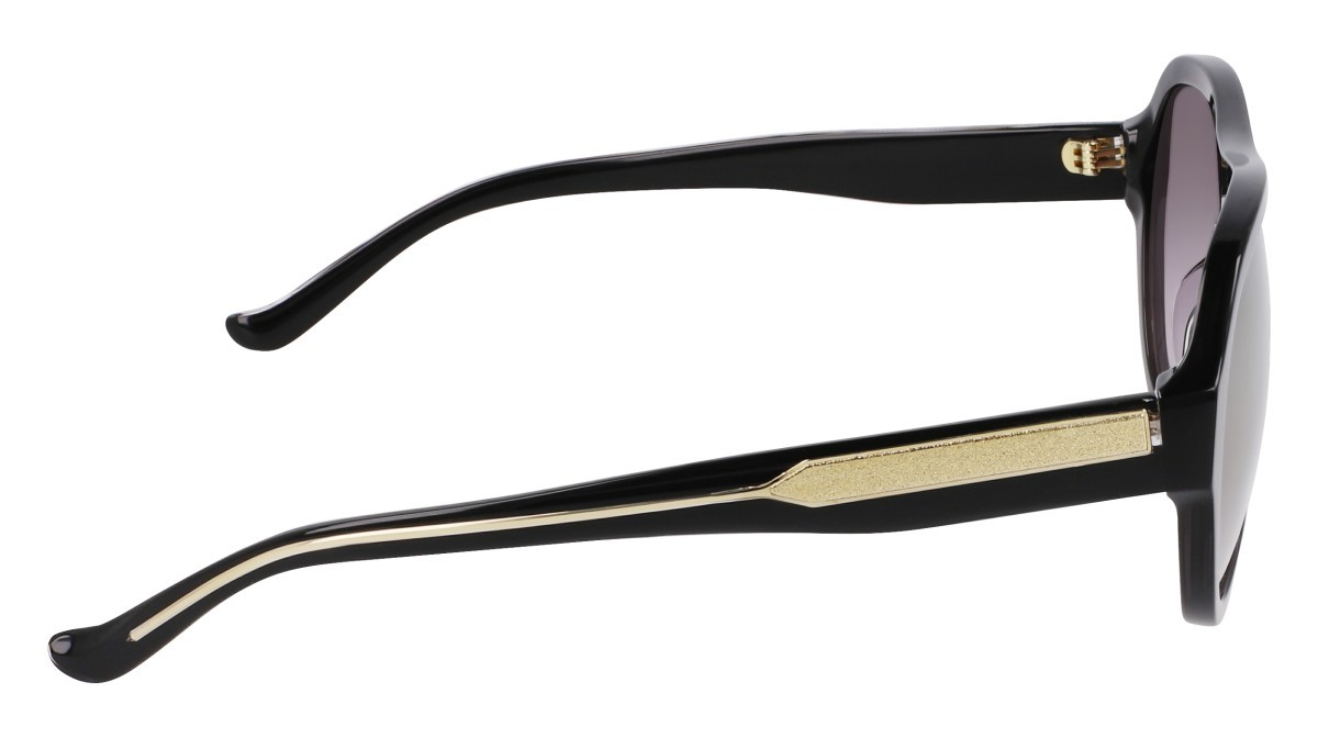 Sunglasses Donna Karan DO514S (001) color black crystal shape aviator lenses smoke gradient w/gold flash
