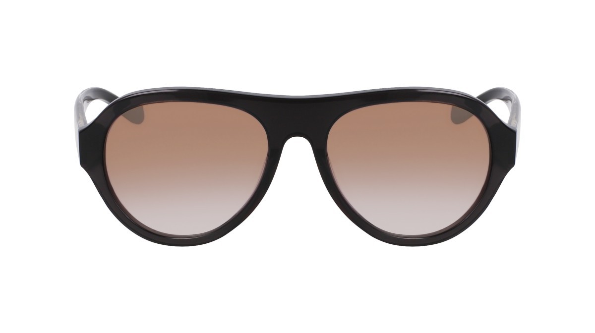 Sunglasses Donna Karan DO514S (001) color black crystal shape aviator lenses smoke gradient w/gold flash