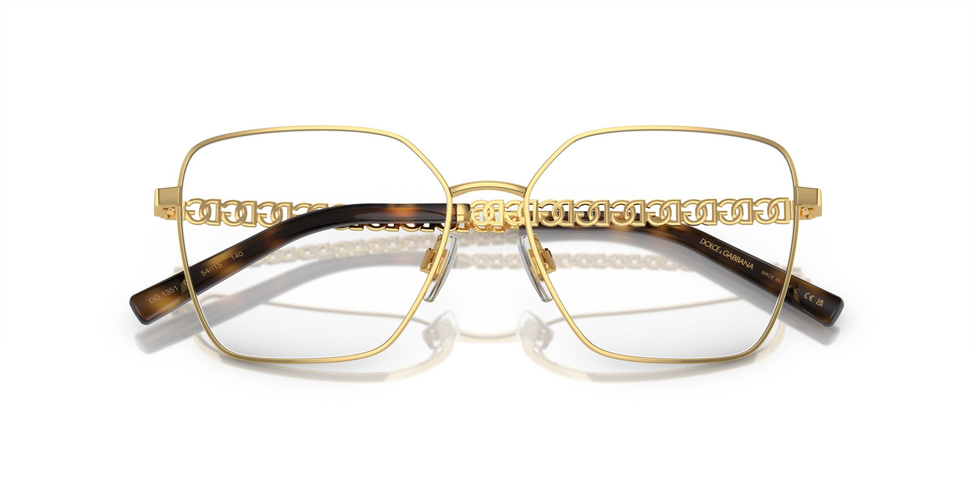 Occhiali da vista Dolce & Gabbana DG 1351 (02) colore oro forma quadrato lenti lente demo