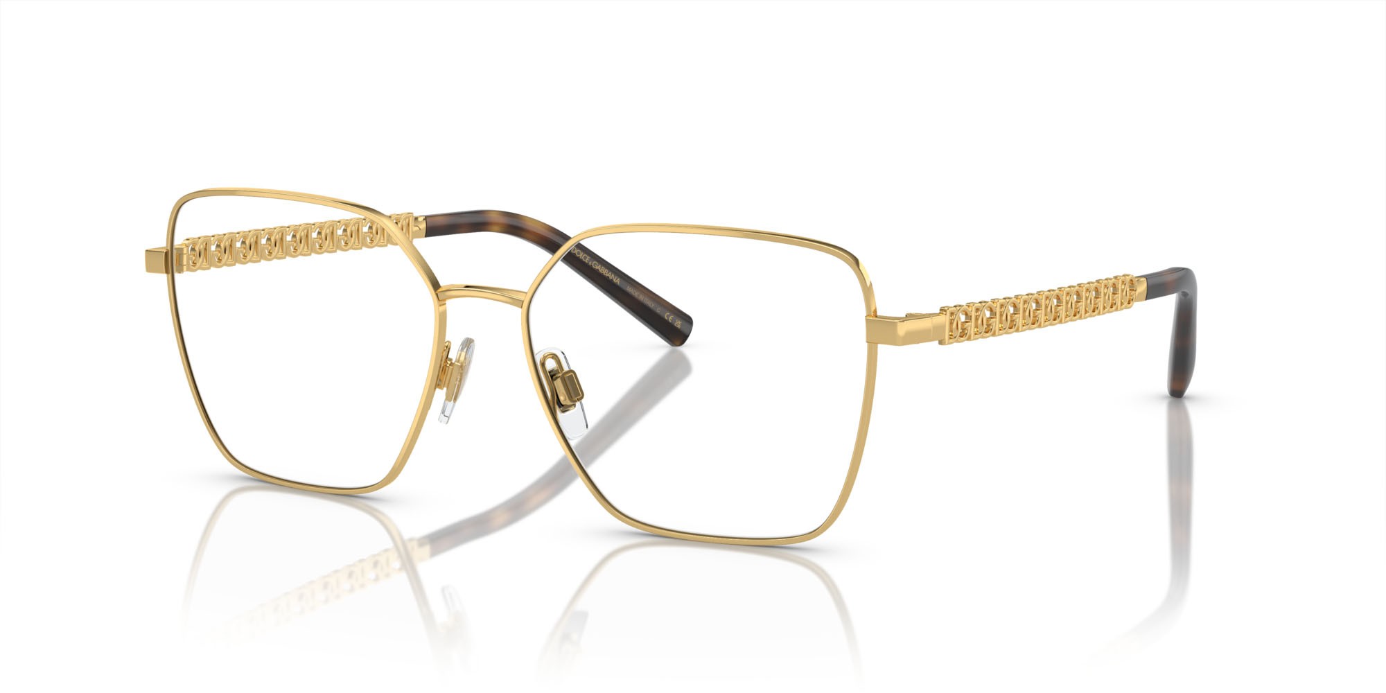 Occhiali da vista Dolce & Gabbana DG 1351 (02) colore oro forma quadrato lenti lente demo