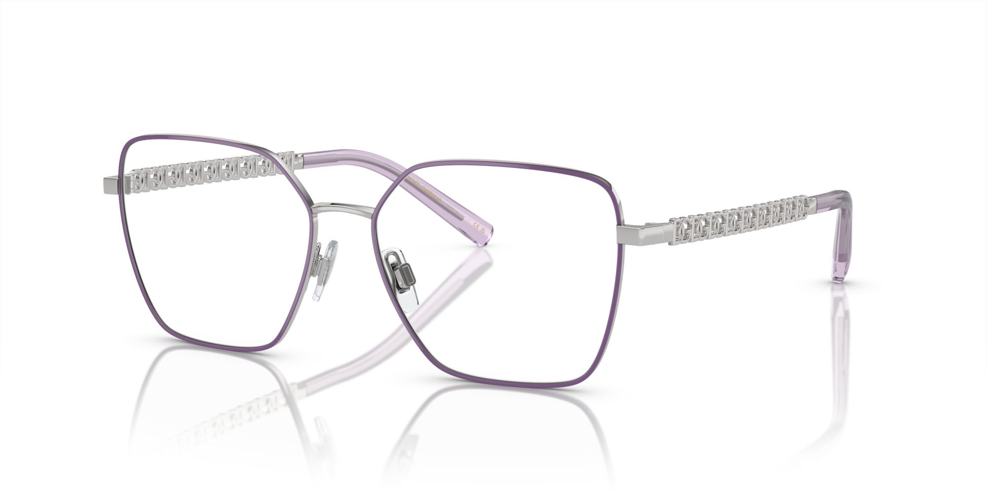 Occhiali da vista Dolce & Gabbana DG 1351 (1317) colore argento/lilla forma quadrato lenti lente demo