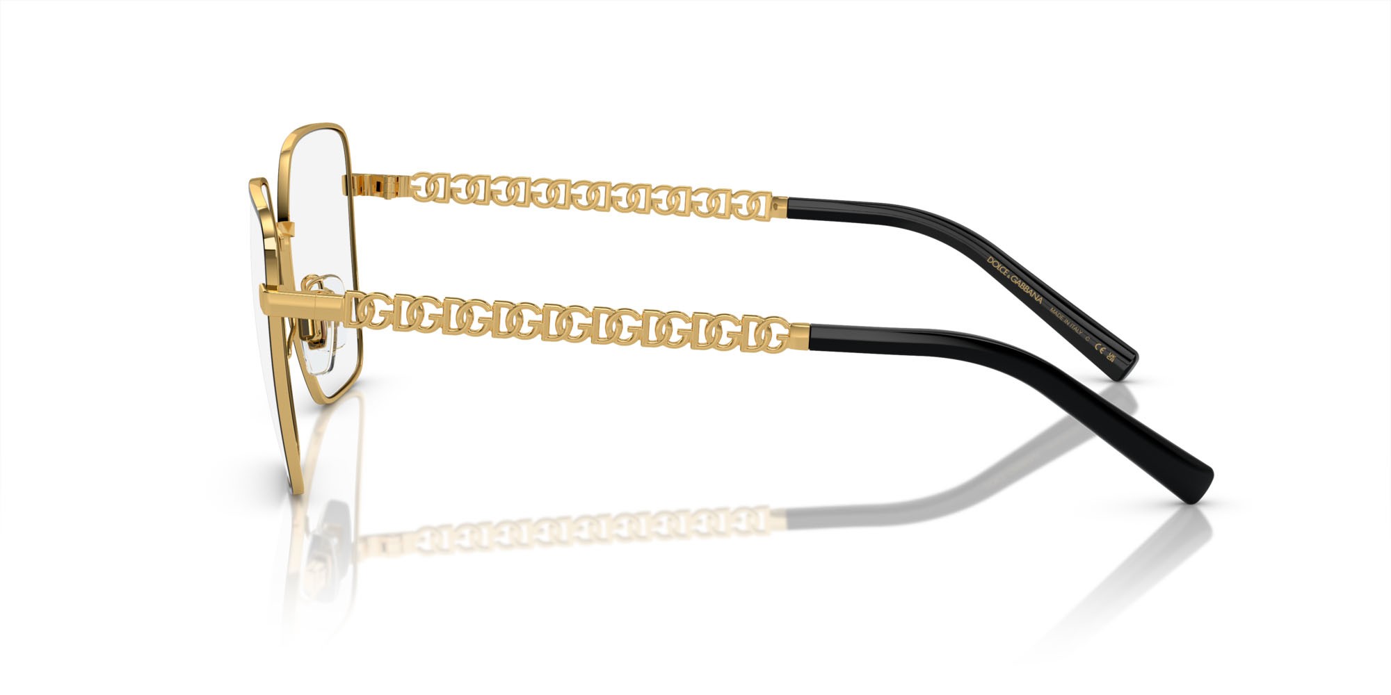 Occhiali da vista Dolce & Gabbana DG 1351 (1334) colore oro/nero forma quadrato lenti lente demo