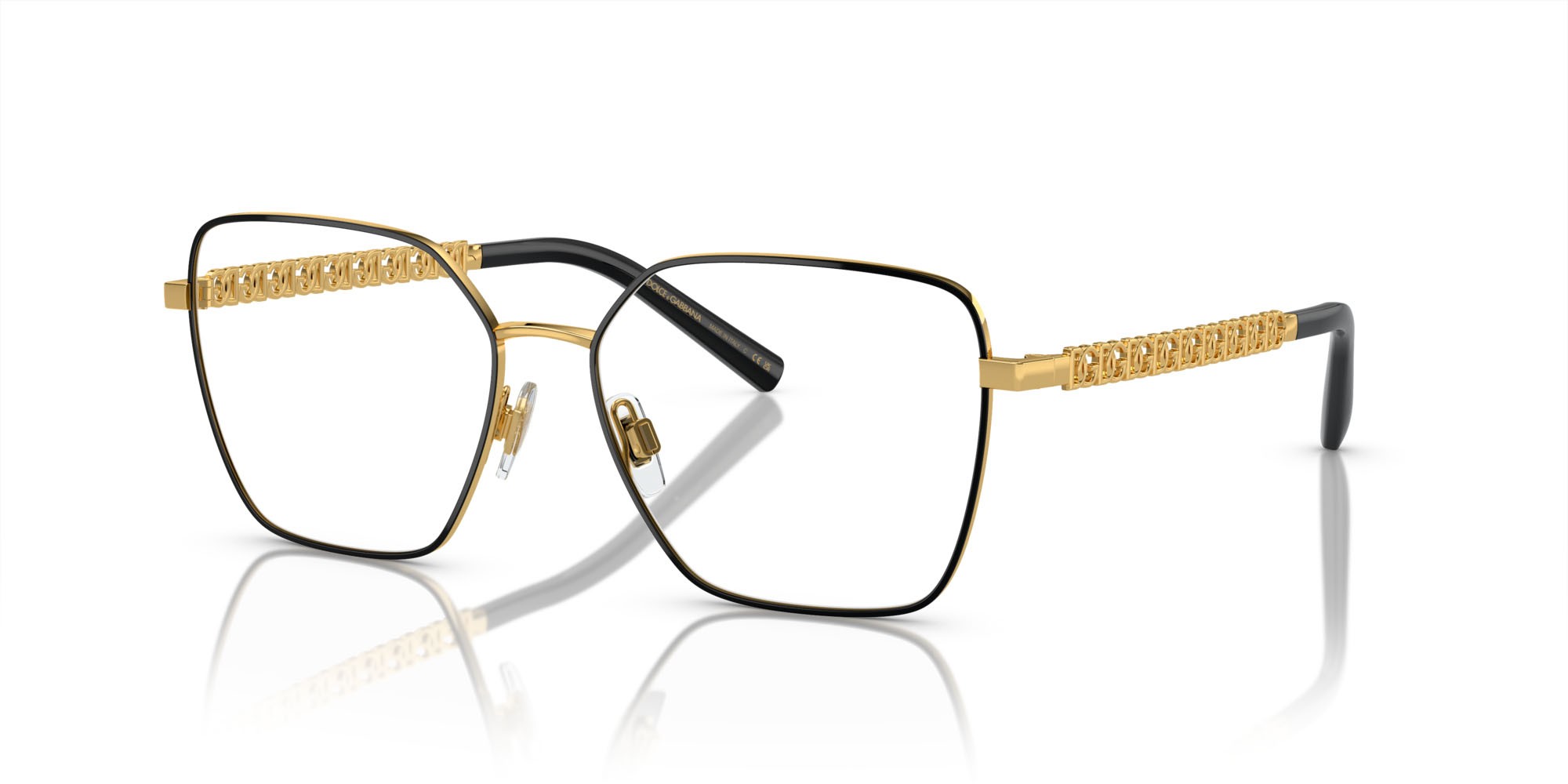 Occhiali da vista Dolce & Gabbana DG 1351 (1334) colore oro/nero forma quadrato lenti lente demo