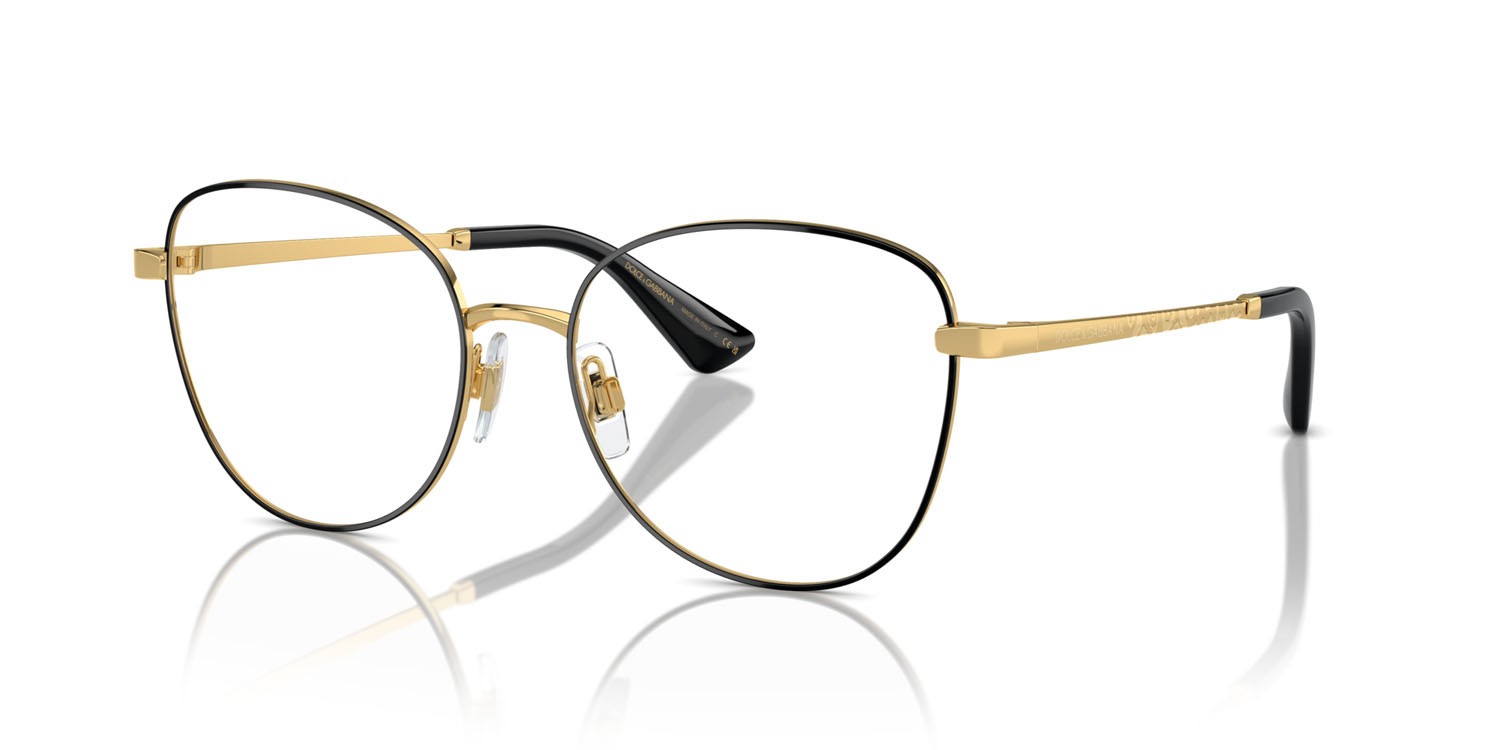 Brillen Dolce & Gabbana DG 1355 (1334) farbe oro/nero form schmetterling gläser lente demo