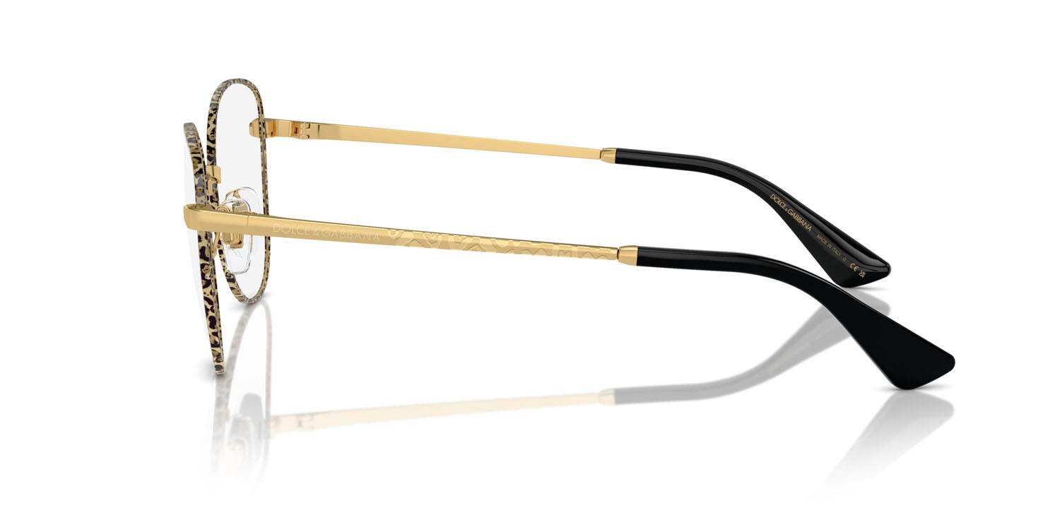 Occhiali da vista Dolce & Gabbana DG 1355 (1364) colore gold/leo forma farfalla lenti lente demo