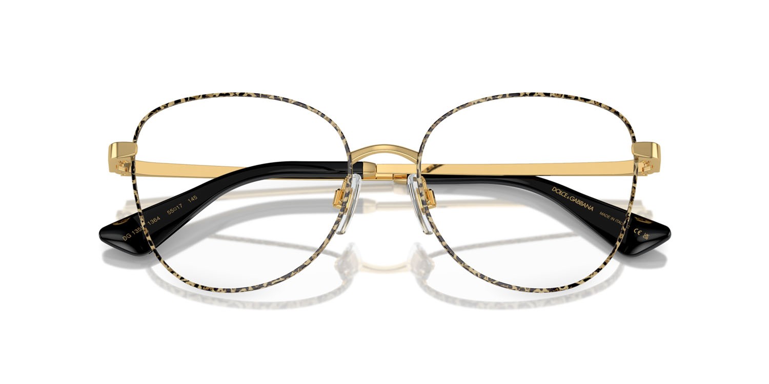 Occhiali da vista Dolce & Gabbana DG 1355 (1364) colore gold/leo forma farfalla lenti lente demo