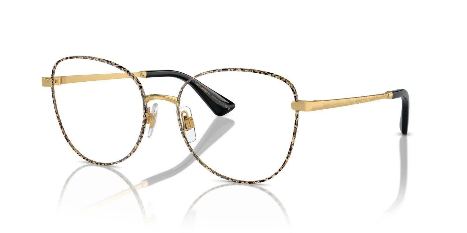 Occhiali da vista Dolce & Gabbana DG 1355 (1364) colore gold/leo forma farfalla lenti lente demo