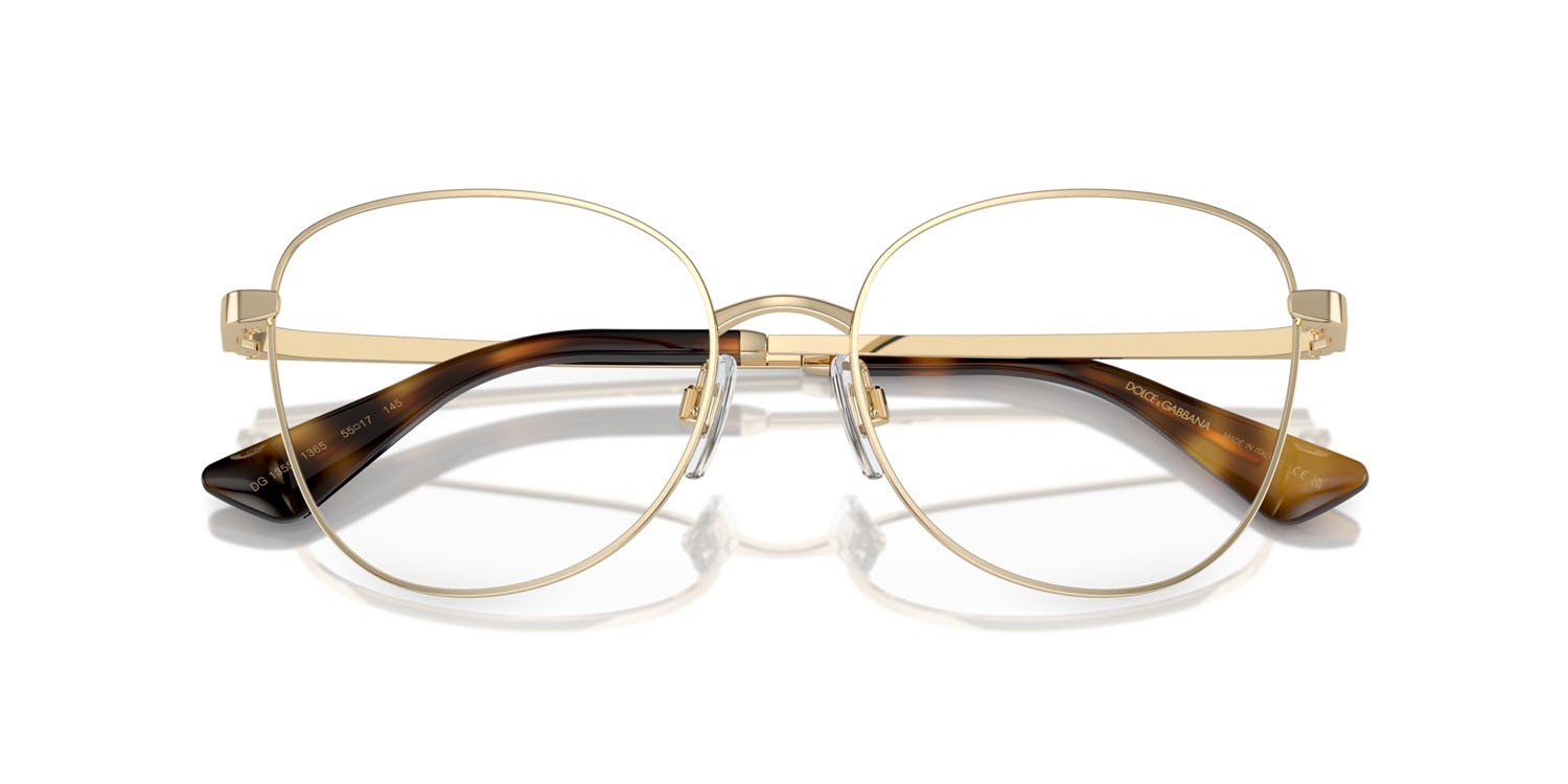 Eyeglasses Dolce & Gabbana DG 1355 (1365) color oro chiaro shape butterfly lenses lente demo
