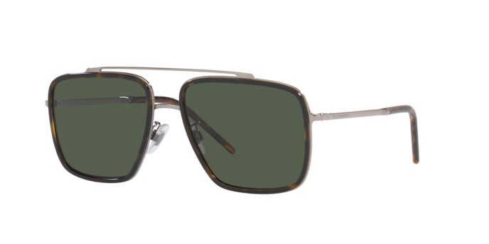 Sonnenbrillen Dolce & Gabbana DG 2220 (13359A) farbe bronze/havana form quadratisch gläser polar green