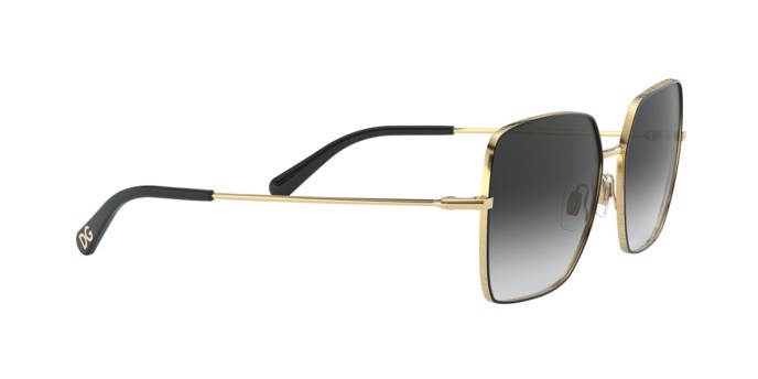 Sunglasses Dolce & Gabbana DG 2242 (13348G) color gold/black shape square lenses grey gradient