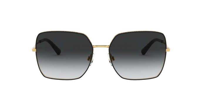 Sunglasses Dolce & Gabbana DG 2242 (13348G) color gold/black shape square lenses grey gradient