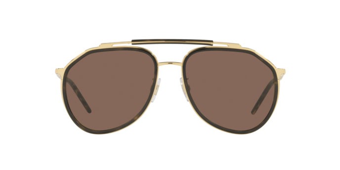Sonnenbrillen Dolce & Gabbana DG 2277 (02/73) farbe gold/havana form aviator gläser dark brown