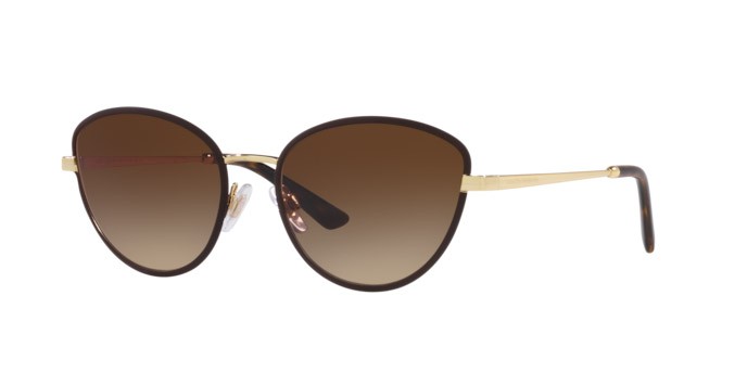 Sonnenbrillen Dolce & Gabbana DG 2280 (132013) farbe gold/matte brown form schmetterling gläser gradient brown