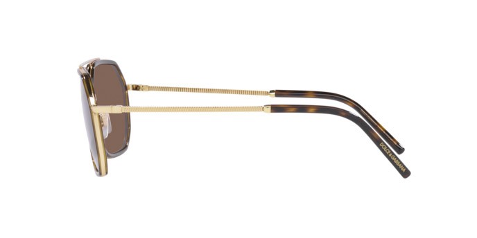 Sonnenbrillen Dolce & Gabbana DG 2285 (02/73) farbe gold/havana form aviator gläser dark brown