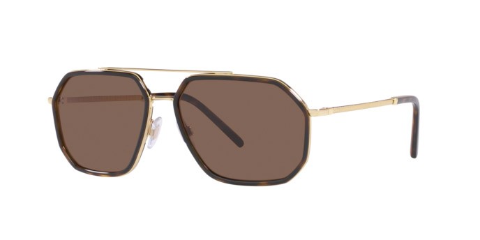 Sonnenbrillen Dolce & Gabbana DG 2285 (02/73) farbe gold/havana form aviator gläser dark brown