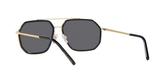 Occhiali da sole Dolce & Gabbana DG 2285 (02/81) colore gold/black forma aviator lenti polar grey