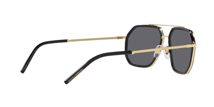 Occhiali da sole Dolce & Gabbana DG 2285 (02/81) colore gold/black forma aviator lenti polar grey