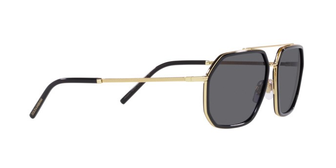 Occhiali da sole Dolce & Gabbana DG 2285 (02/81) colore gold/black forma aviator lenti polar grey