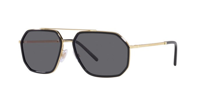 Occhiali da sole Dolce & Gabbana DG 2285 (02/81) colore gold/black forma aviator lenti polar grey