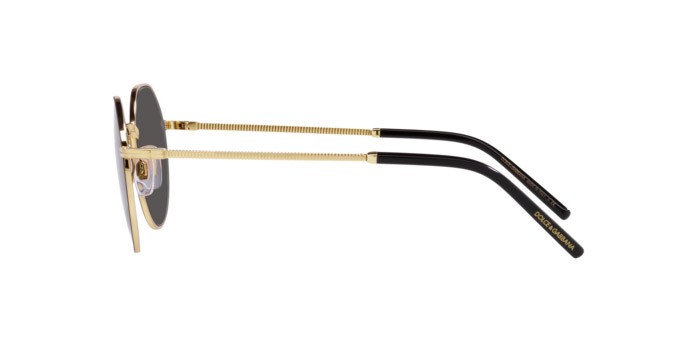 Occhiali da sole Dolce & Gabbana DG 2286 (02/87) colore gold/black forma pantos lenti dark grey