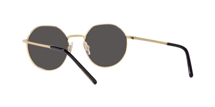 Occhiali da sole Dolce & Gabbana DG 2286 (02/87) colore gold/black forma pantos lenti dark grey