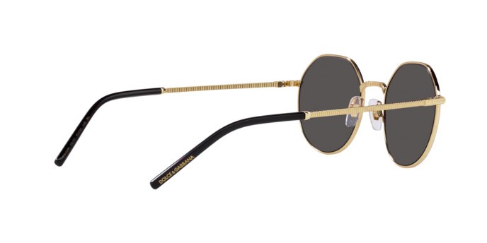 Occhiali da sole Dolce & Gabbana DG 2286 (02/87) colore gold/black forma pantos lenti dark grey