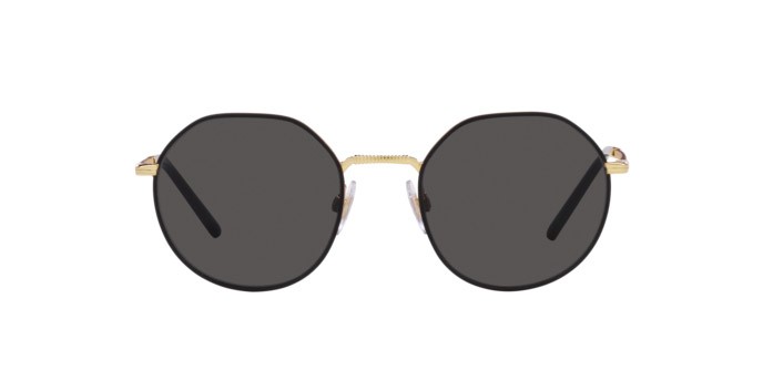 Occhiali da sole Dolce & Gabbana DG 2286 (02/87) colore gold/black forma pantos lenti dark grey