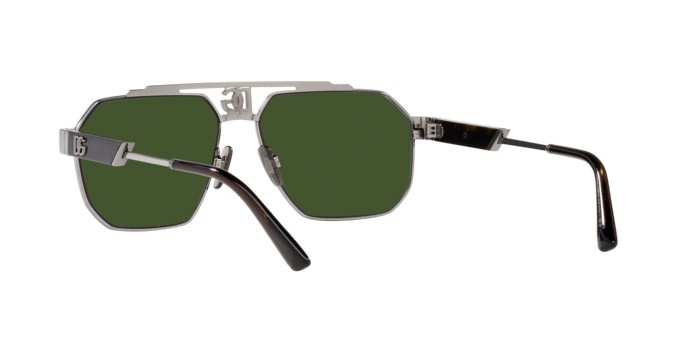 Sunglasses Dolce & Gabbana DG 2294 (04/71) color gunmetal shape aviator lenses verde scuro