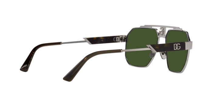 Sunglasses Dolce & Gabbana DG 2294 (04/71) color gunmetal shape aviator lenses verde scuro