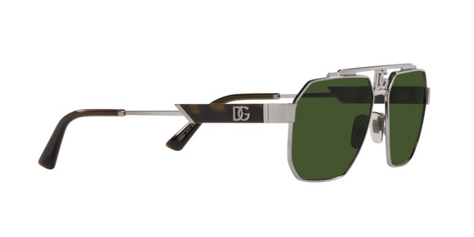 Sunglasses Dolce & Gabbana DG 2294 (04/71) color gunmetal shape aviator lenses verde scuro