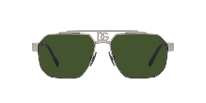 Sunglasses Dolce & Gabbana DG 2294 (04/71) color gunmetal shape aviator lenses verde scuro