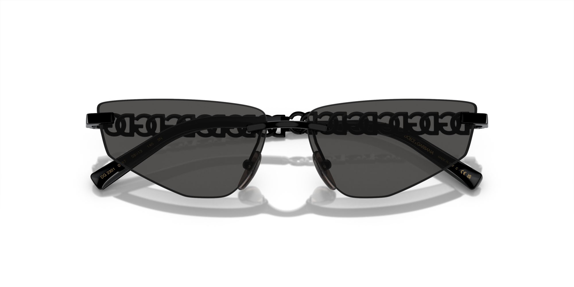 Sonnenbrillen Dolce & Gabbana DG 2301 (01/87) farbe nero form rechteckig gläser grigio scuro